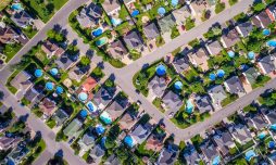 Quartier d'une ville vu du ciel