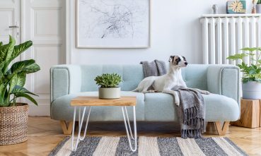 Intérieur de salon scandinave moderne