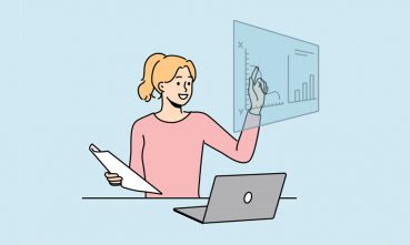 femme travaillant avec des graphiques