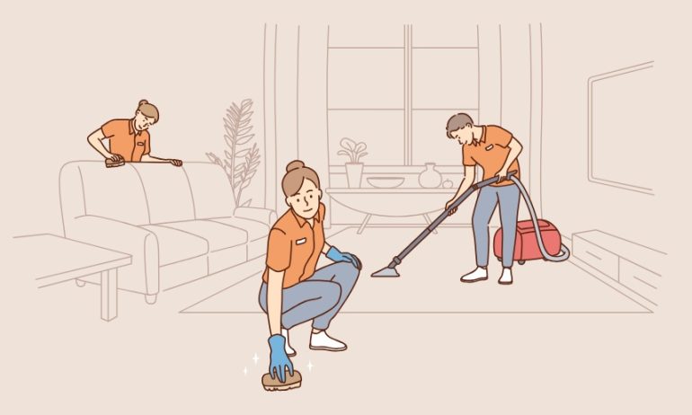 homme et femme faisant un home staging