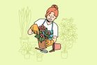 une femme prenant soin de plantes